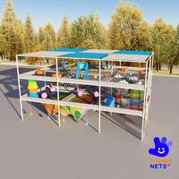 Filet d'escalade commercial extérieur en nylon, aire de jeux multi-niveaux en corde et maille pour parc d'enfants