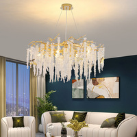 Plafonnier led en cristal k9 au design nordique créatif, en laiton doré, luminaire décoratif de plafond, idéal pour un salon, un hôtel ou une salle à manger