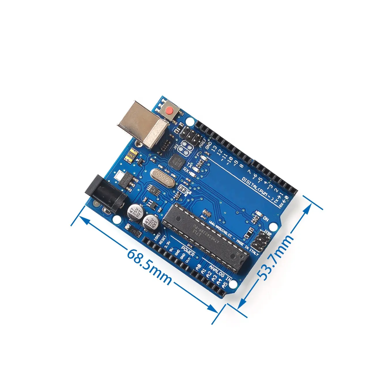 สต็อก UNO R3 บอร์ดพัฒนาอย่างเป็นทางการบอร์ดควบคุมที่เข้ากันได้กับ Arduino ควบคุมโมดูล ATMEGA328P