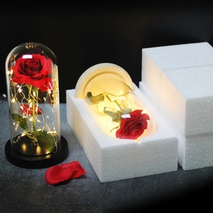Rose éternelle de la <span class=keywords><strong>belle</strong></span> <span class=keywords><strong>et</strong></span> la <span class=keywords><strong>bête</strong></span> dans un dôme en verre, fleurs artificielles, LED pour anniversaire, mariage, saint-valentin, cadeau de noël - Product Image 5