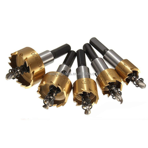 Juego de brocas de sierra para perforación de placas de aluminio y <span class=keywords><strong>hierro</strong></span>, 16-30mm, HSS, revestimiento de titanio, 5 unidades - Product Image 1