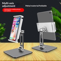 Profesyonel Alüminyum Tablet Tutucu 360 Derece Dönebilen Masaüstü Standı Canlı Yayın Ofis Ergonomik Ayarlanabilir Telefon Standı Gümüş
