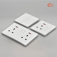 Prises et interrupteurs, tableau électrique mural, prise USB, Royaume-Uni, 2, 3, 4 gang, interrupteurs lumineux en laiton et gris, interrupteur à bouton-poussoir
