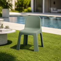 Chaise de jardin empilable en plastique PP, légère, portable, sans accoudoirs, résistante à l'eau, pour l'extérieur, vente en gros