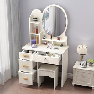 En gros, Coiffeuse simple blanche en mélamine avec miroir LED, <span class=keywords><strong>petite</strong></span>, pour femme <span class=keywords><strong>adulte</strong></span>, avec rangement pour salle de bain d'hôtel - Product Image 4