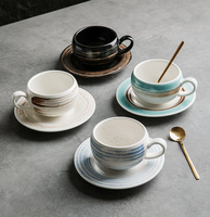 Tasse à café en céramique de luxe en forme d'œuf sphérique avec soucoupe, ensemble unique pour la maison, idéal pour le latte art