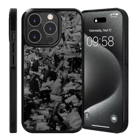 Coque de téléphone portable en fibre de carbone forgée et TPU brillante verte/violette/dorée/rouge pour iPhone 16 Pro Max, coque de protection