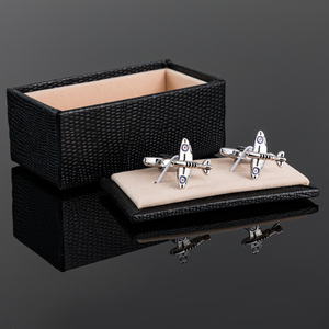 JINJIE nuovo arrivo di moda personalizzata in ottone novità <span class=keywords><strong>argento</strong></span> 3D aereo <span class=keywords><strong>gemelli</strong></span> regalo per gli uomini - Product Image 4