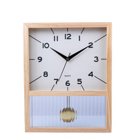 Horloge de bureau à domicile, horloge en bois avec pendule, cadeau