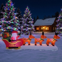 Décorations de Noël gonflables transfrontalières pour l'extérieur : Père Noël, monstre vert et traîneau du Grinch pour fêtes de jardin