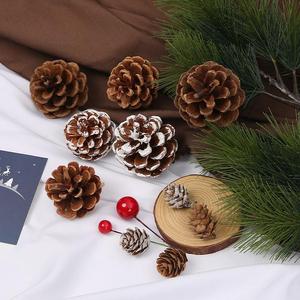 Guirlande de Noël en cône de pin naturel, accessoire de fleurs séchées dorées pour la décoration d'arbre de Noël en DIY, décorations de Noël faites à la main - Product Image 2