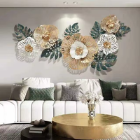 Décoration murale suspendue en métal de style nordique, luxe léger, grande forme de fleur, pour salon, décoration artistique pour la maison