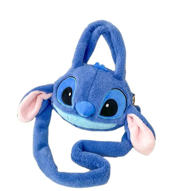 Hochwertige Stich-Plüsch-Puppe Schultertasche für Kinder Stich-Plüsch Crossbody blaue Tasche für Kinder Mädchen Plüss-Spielzeug