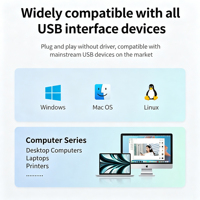 Hub USB 1t4 pratique, USB 3.0 pour la sauvegarde des données et USB 2.0 pour les périphériques, sans pilote pour l'approvisionnement en ports supplémentaires des ordinateurs portables publics de bibliothèque
