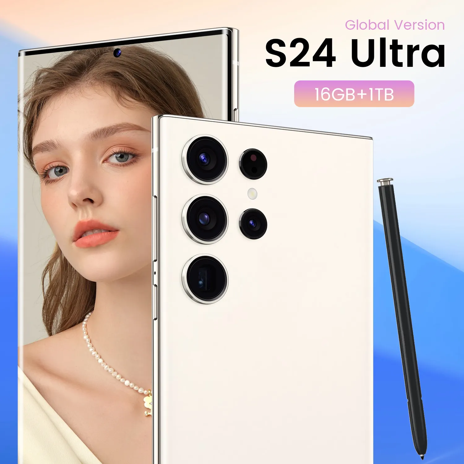 S24 Siêu Gốc Sakura Hồng 7.3 Inch 12G + 512GB Mặt Mở Khóa S24 Thông Minh Di Động Điện Thoại Di Động Android 12 Mở Khóa Chơi Game Điện Thoại Di Động