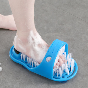 <b>Foot</b> Cleaning Brush With Pumice Stone Blue Plastic <b>Shower</b> <b>Foot</b> <b>Scrubber</b> For Exfoliating Tools - Product Image 2