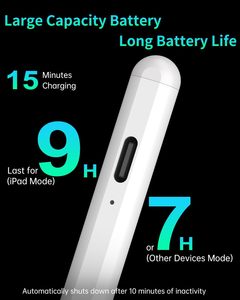 WENKU Lápiz Táctil Universal de Aluminio y Plástico con Doble ISO para Android, Rechazo de Palma, Pantalla LED de Batería, Carga Rápida 14 - Product Image 3