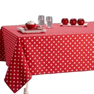 Màu Đỏ/Trắng <span class=keywords><strong>Polka</strong></span> <span class=keywords><strong>Dot</strong></span> Tinh Khiết 100% Cotton Bảng Vải Che/Khăn Ăn Lanh - Product Image 1