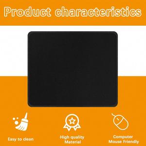 Tapis de souris noir personnalisé avec logo, bord cousu, base en caoutchouc antidérapante texturée de 3 mm, idéal pour le bureau et la maison (vente en gros) - Product Image 6