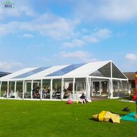 Structure de tente en profilés d'aluminium GB6061-T6 sur mesure avec toit et parois latérales en PVC pour événements de mariage en plein air