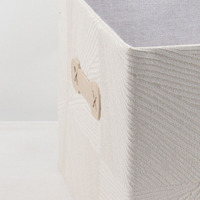 Panier de rangement rectangulaire non pliable, écologique, de luxe, multifonction, en polyester, avec poignées en similicuir, pour vêtements