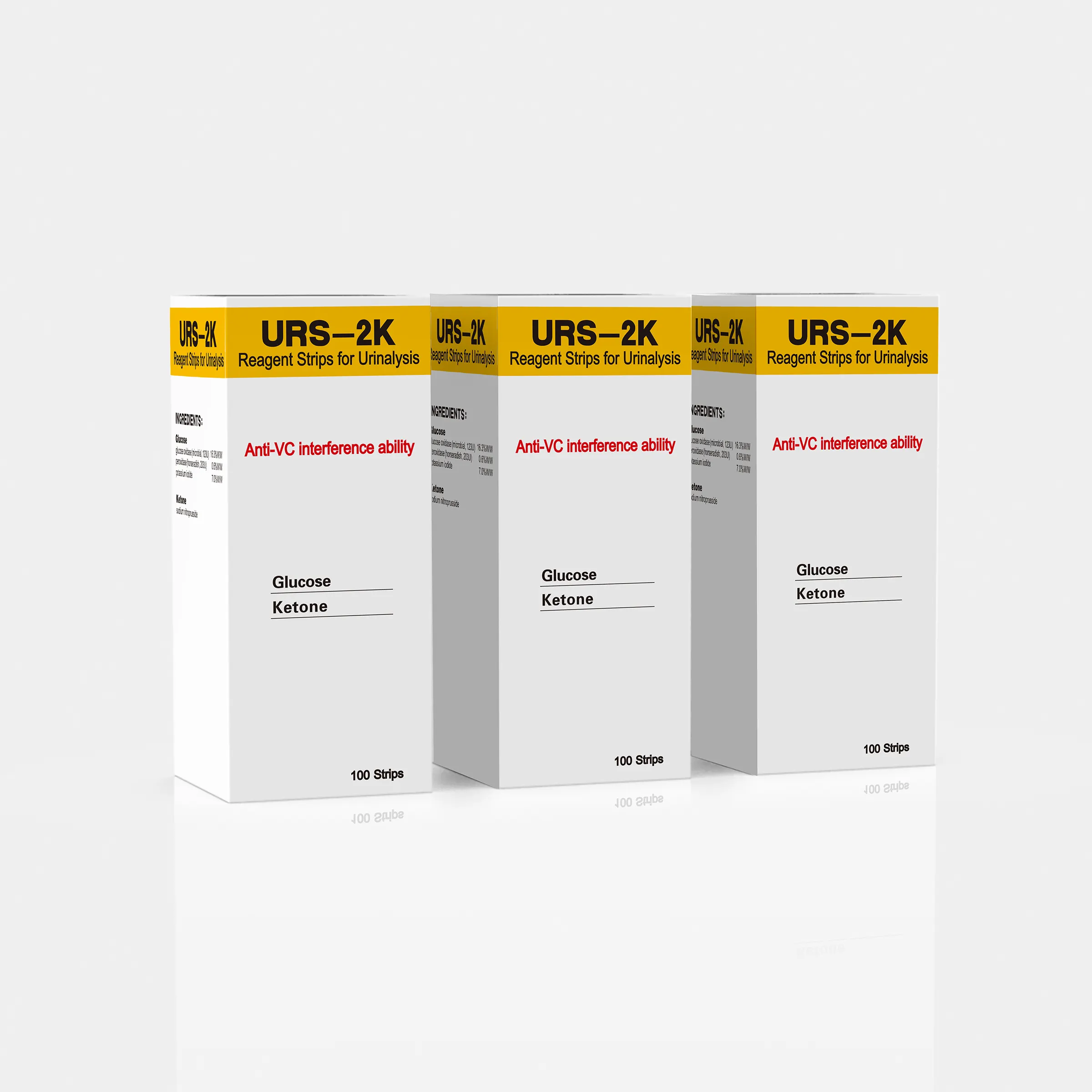 OEM/ODM URS-2P tiras de teste de urina para diagnóstico médico reagente de 2 parâmetros para proteína de glicose