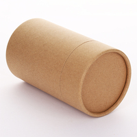 Tube de rangement cylindrique en papier kraft jaune de luxe, écologique, recyclable et personnalisé avec estampage pour l'emballage de thé, café et aliments