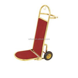 Équipement d'hôtel deux roues Golden Lobby <span class=keywords><strong>Cage</strong></span> à oiseaux chariot à bagages fournitures d'accueil chariot à bagages camion à main - Product Image 1