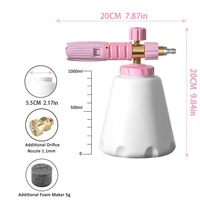 Pulvérisateur de mousse de voiture portable canon à mousse de neige à col large à dégagement rapide Compatible avec le pistolet de nettoyeur haute pression manuel