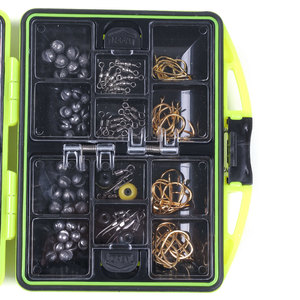 Kit <span class=keywords><strong>de</strong></span> pêche en gros : 24 accessoires <span class=keywords><strong>de</strong></span> pêche variés (hameçons, émerillons, stoppeurs <span class=keywords><strong>de</strong></span> coulée), boîte à outils et équipement - Product Image 5