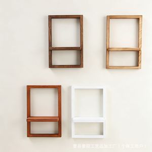 Estante de almacenamiento de pared Haoyang de madera de 1 nivel para sala de estar, estante decorativo - Product Image 4