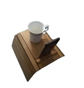 Nampan sandaran lengan sofa fleksibel kayu dicat kustom nampan meja kopi untuk dekorasi rumah