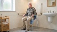 AndCare Commode de chevet en acier, capacité 100 kg, pour personnes âgées et handicapées - Fournitures de thérapie de réadaptation