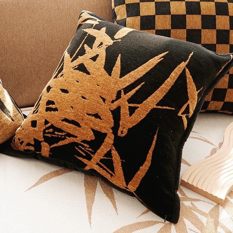 Black edge black bottom bamboo leaf square