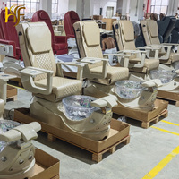 Fauteuil de pédicure spa massant électrique avec massage magnétique et dossier inversé pour salon de manucure