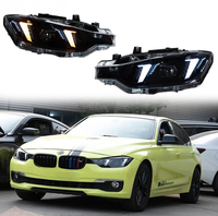LED-Scheinwerfer für BMW 3er F30 F31 F35 2013-2018, Zweifarbige Schlangenaugen-Laserlinse Frontleuchte Auto-Zubehör, Plug-and-Play