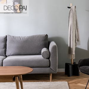 Nórdicos Eruopen tapicería tela suave Sala muebles de madera moderna pierna 2 asiento <span class=keywords><strong>3</strong></span> asiento chaise longue sofá - Product Image 4