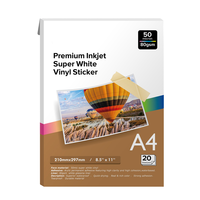 Rollo de Papel Adhesivo de Vinilo PP Blanco Brillante Imprimible por Inyección de Tinta, 100 micras |   Material Autoadhesivo para Impresión de Etiquetas para Fábricas
