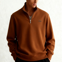Sweat-shirt oversize personnalisé en tissu gaufré avec fermeture éclair 1/4 pour homme – Idéal pour la détente et l'entraînement