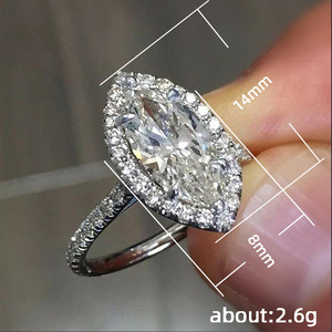 Anillo clásico Marquise para mujer, joyería elegante y brillante para los dedos, accesorio de moda para fiestas y uso diario - Product Image 3