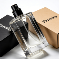 Magnifique flacon de parfum carré de luxe 50 ml en verre, diffuseur à bâtonnets écologique, couvercle en cristal unique avec clip, design 50 ml