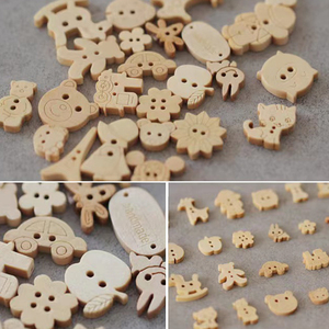 Hỗn hợp tròn nút gỗ đầy màu sắc với 2 lỗ mạ crafting nút - Product Image 5