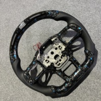Volant en fibre de carbone bleu forgé avec éclairage LED pour Ford Mustang GT 2024 2025 2026