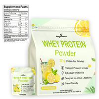 AegleWell Protéine de Lactosérum au Citron 22g Protéines Récupération Musculaire Post-Entraînement Énergie pour la Salle de Sport Dose Unique 20 Sachets Usine GMP