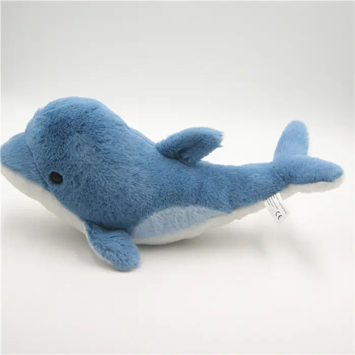 Blue Cute Dolphin Plush Toy OEM Custom super soft stuffed marine animal plush toys for claw machine