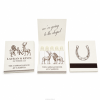 Boîtes d'allumettes personnalisées imprimées sur mesure, motif Lion et Cerf, pour mariage, souvenir, cadeau