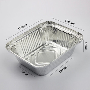 1lb No.2 kích thước nhỏ thực phẩm container nhôm đưa ra dùng một lần nhôm lá mỏng container để đi thực phẩm Alu lá container với nắp - Product Image 4