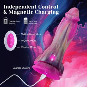Vibratore Realistico in Silicone per Stimolazione Punto G, Vaginale e Anale, con Telecomando, Grande Dildo Fantasy per Donne - Product Image 3