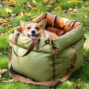 Groothandel Luxe Huisdier Reistas Kennel Hond Kat Autostoel Verhoger Bed Deluxe Kunstleer Waterdicht Zacht Kussen Veiligheidslijn - Product Image 2