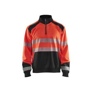 BLAKLADER - 355625285599XL Sudadera Hi-Vis con media cremallera Rojo/Negro-EAN 7330509623527 ROPA DE TRABAJO DE LA HI-VIS - Product Image 1